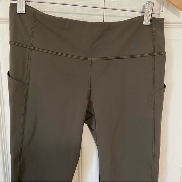 Lululemon Women’s Olive Green Mesh Crop Leggings Size 6 - Picture 8 of 9
